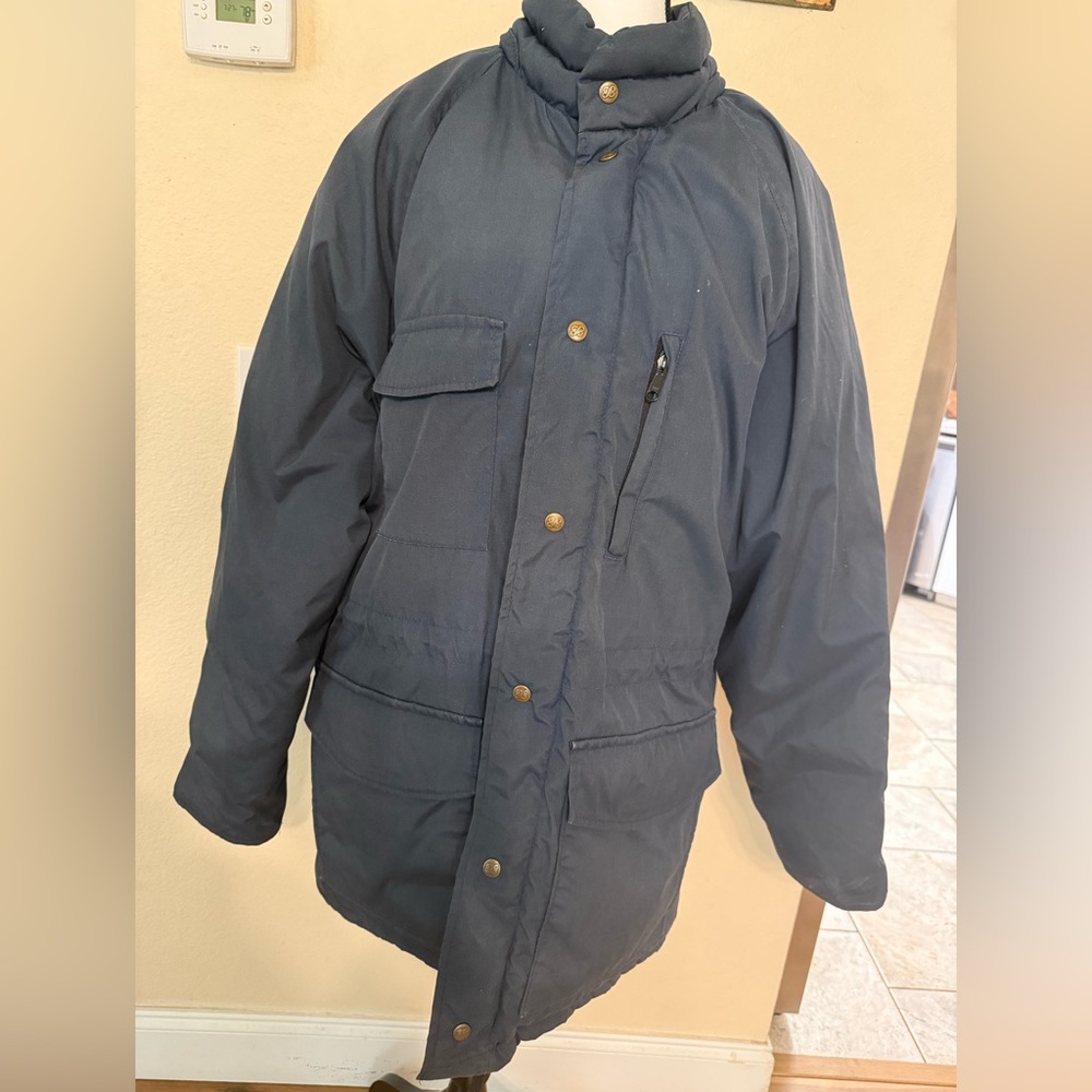 EDDIE BAUER Vintage 90's Goose Down Men's Navy Blue Puffer Jacket Coat Large Y2K